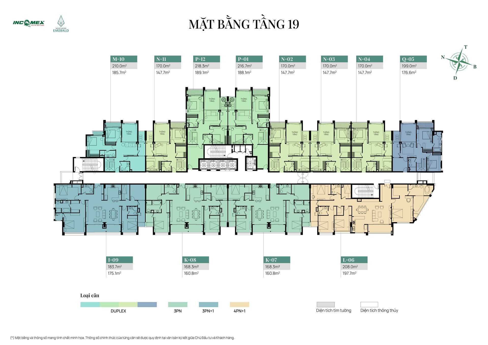 mặt bằng dự án Northern Emerald 99 Đàm Quang Trung