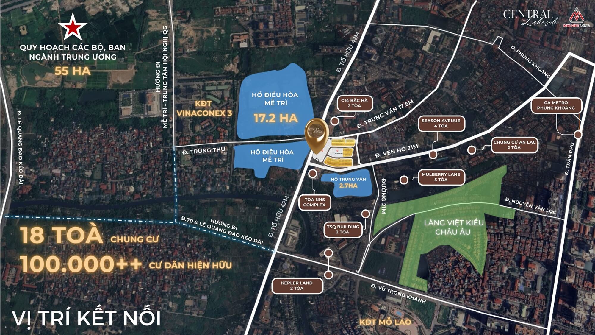 vị trí dự án central lakeside tố hữu trung văn