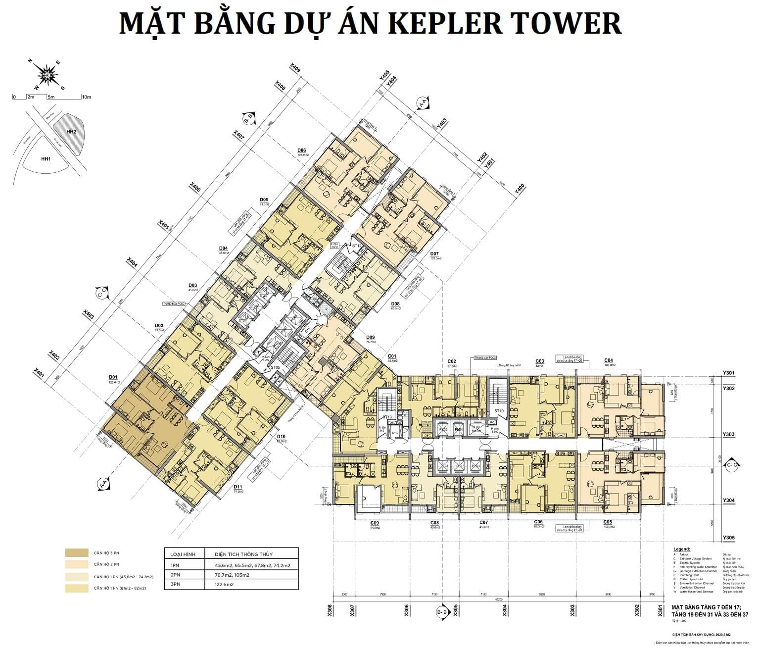 mặt bằng dự án kepler tower mỗ lao hà đông